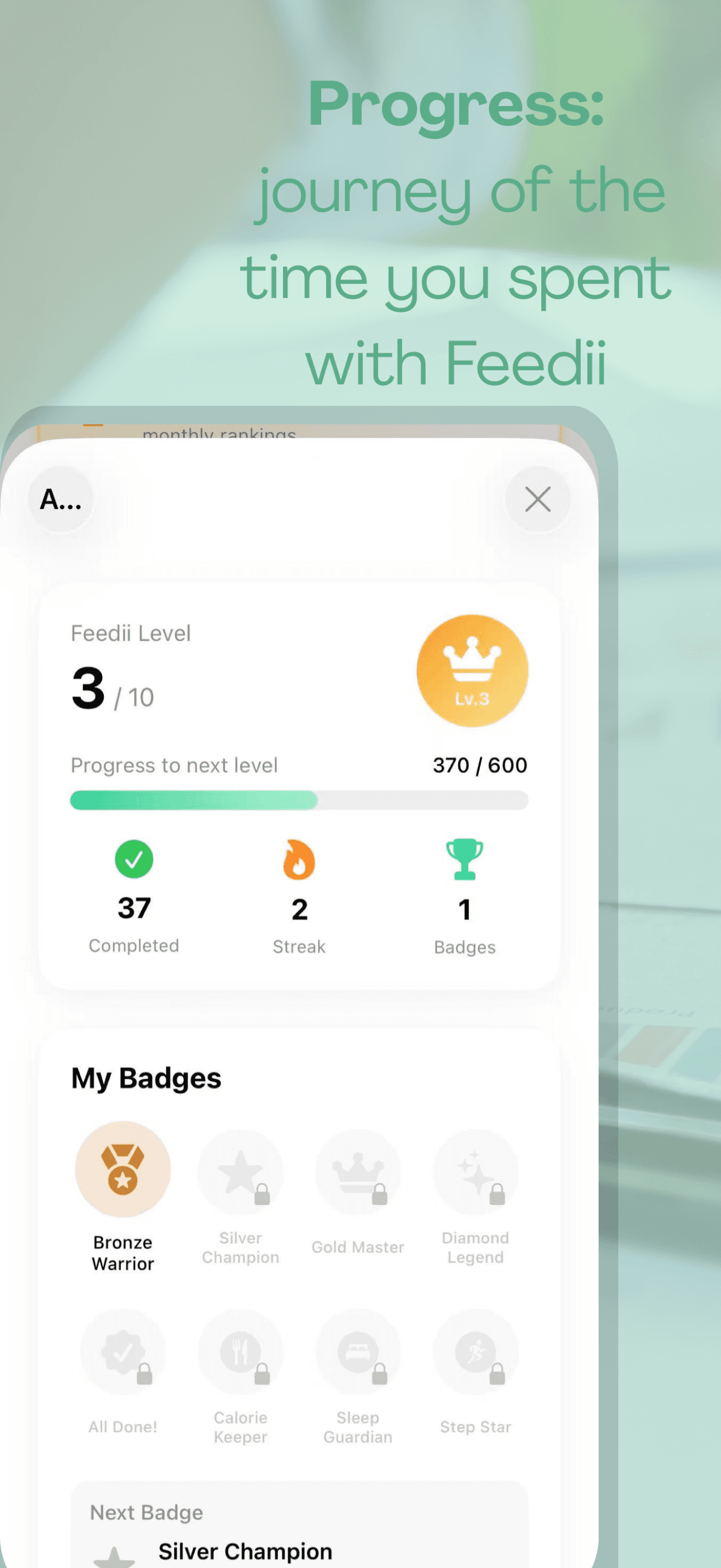 Settings screen with subscription and HealthKit options